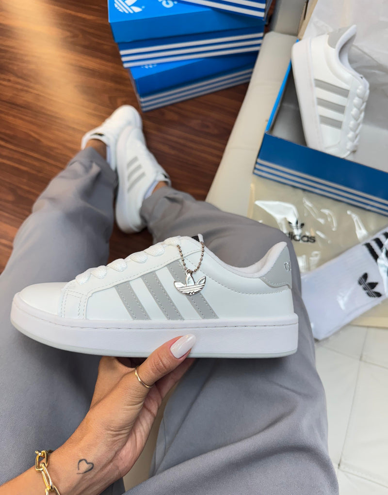 Ad Campus Spiny Branco Cinza Edição Exclusiva com Meia de Brinde