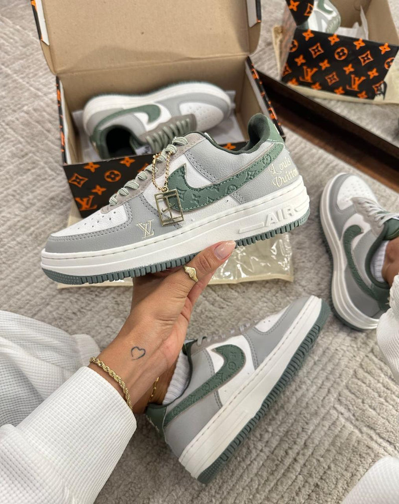 Nk Air Force X  Louis Vuitton Cinza Verde