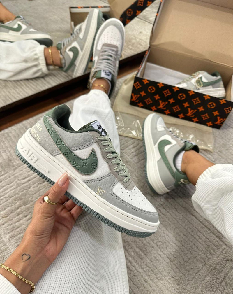 Nk Air Force X  Louis Vuitton Cinza Verde